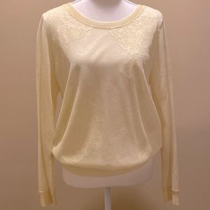 SANDRO Pale Yellow Lace Sweater